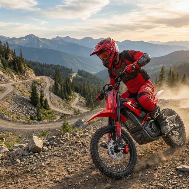 our red em-5 electric dirt bike