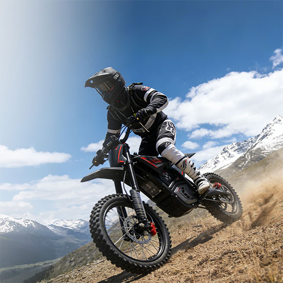 rider on electric dirt bike